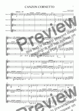 page one of Canzon Cornetto (Horn quartet)