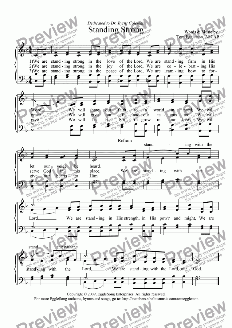 Standing Strong Hymn Download Sheet Music PDF File