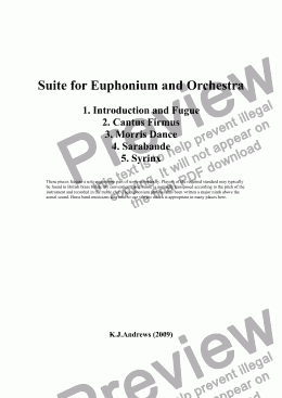 page one of Suite for Euphonium and Orchestra: 1.Introduction and Fugue