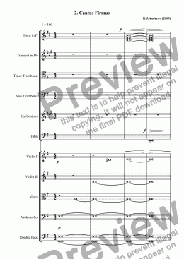 page one of Suite for Euphonium and Orchestra: 2.Cantus Firmus