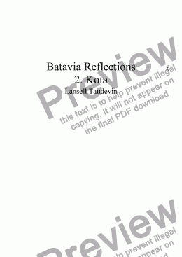 page one of Batavia Suite # 2: Kota