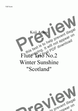 page one of Flute Trio -Winter Sunshine- No.2 Scotland