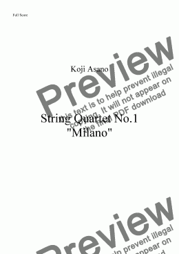 page one of String Quartet No.1 Milano