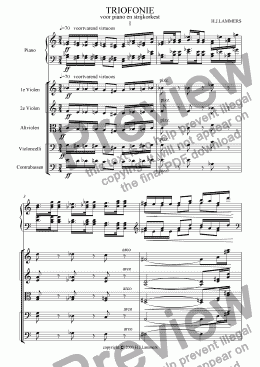page one of Triofony, piano and stringorchestra part 1