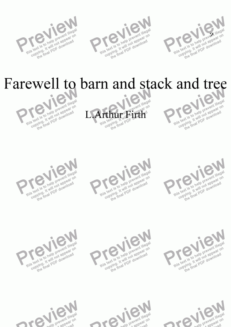 Farewell To Barn And Stack And Tree Download Sheet Music Pdf File