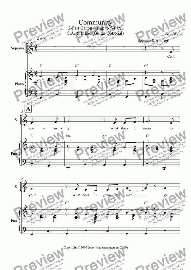 Community - Download Sheet Music PDF file