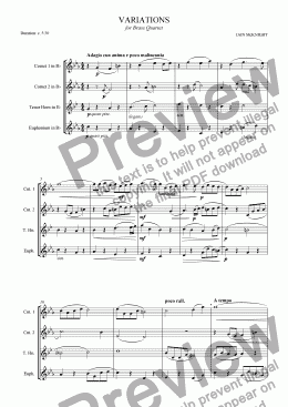 page one of Variations for Brass Quartet