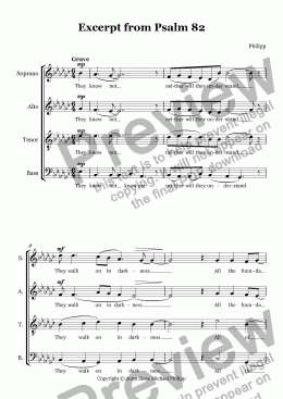 page one of Excerpt from Psalm 82 for SATB