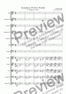 page one of Symphony #9 (New World)