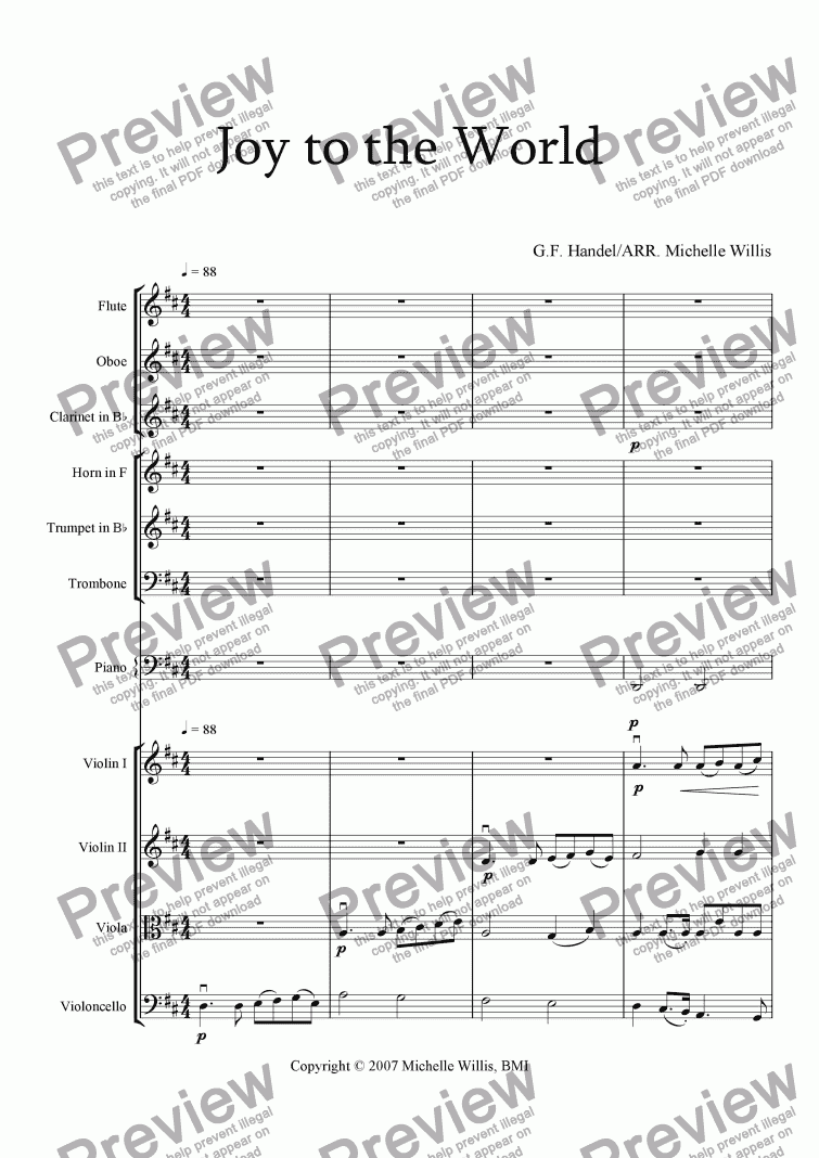 Joy to the World-Full Orchestra - Download Sheet Music PDF file