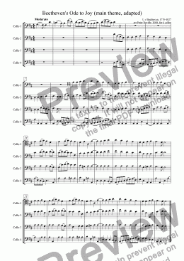 page one of Ode to Joy from 9th Symphony