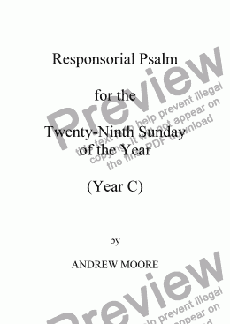page one of Twenty-Ninth Sunday of the Year (C)