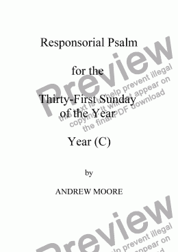 page one of Thirty-First Sunday of the Year (C)
