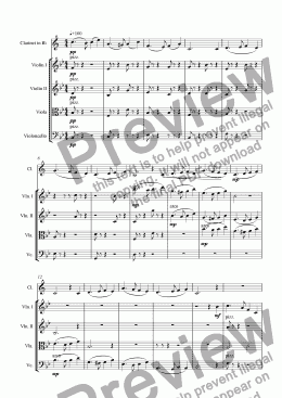 page one of 4th move,ment Clarinet Quintet no. 1