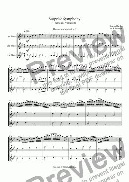 page one of Theme and Variations from the Surprise Symphony