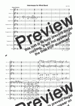 page one of Intermezzo for Wind Band