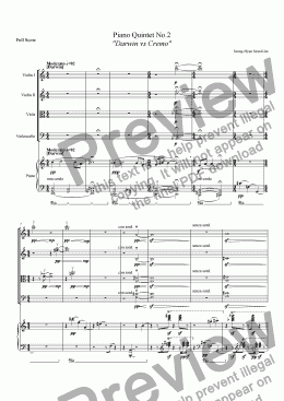 page one of Piano Quintet No.2: Darwin vs. Cremo