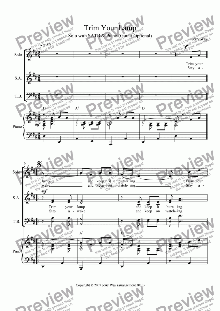 Trim Your Lamp Download Sheet Music PDF file