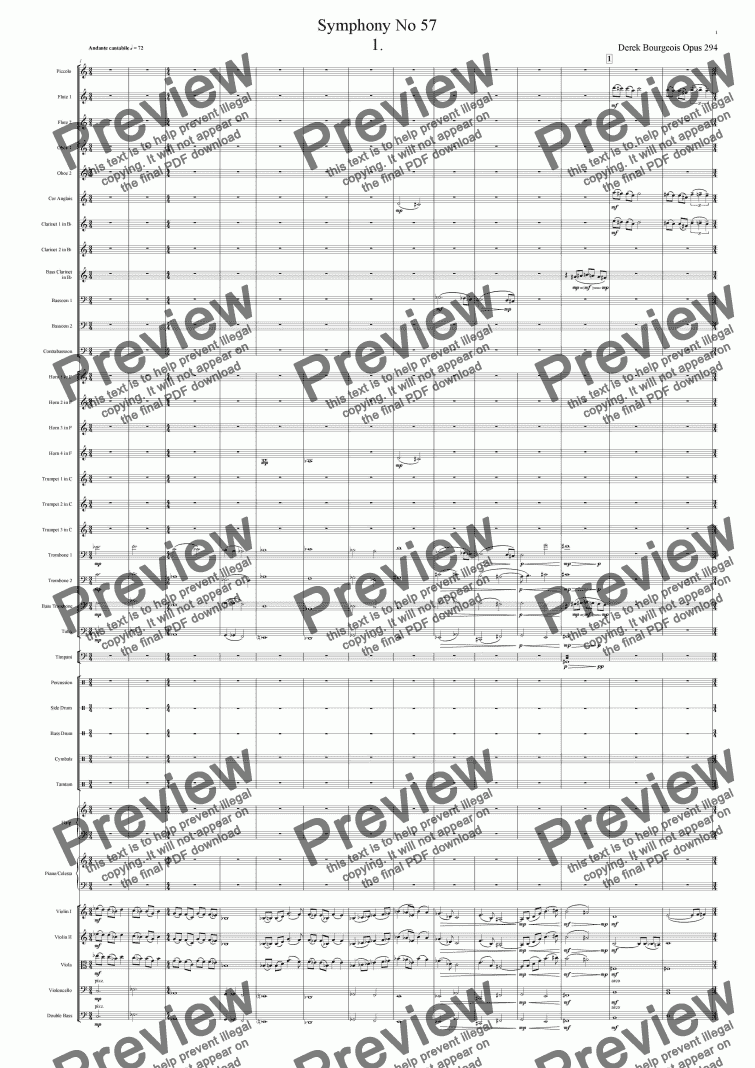 Symphony No 57 1st movt - Download Sheet Music PDF file