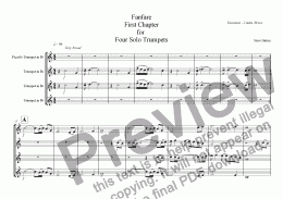 page one of Fanfare First Chapter for 4 Solo Trumpets