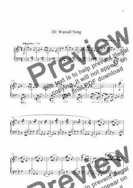 page one of Seven Welsh Folksongs: III Wassail Song