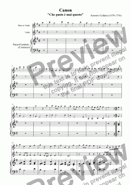 Canon for Flute, Violin and Continuo - Download Sheet Music PDF file
