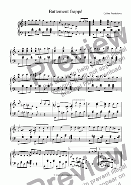 page one of Ballet class music, Battement frappé