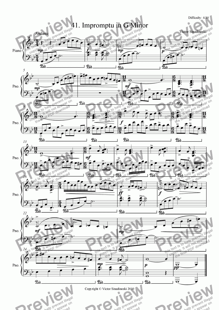 impromptu in g flat major sheet music