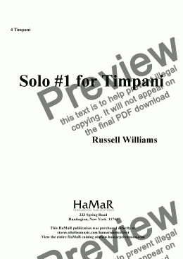 page one of Solo #1 for Timpani