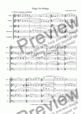 page one of Elegy for Strings