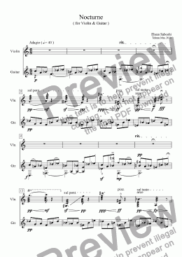 page one of Nocturne ( for Violin & Guitar )