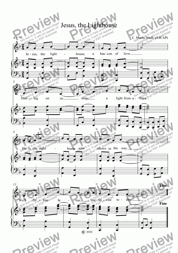 Jesus The Lighthouse Download Sheet Music Pdf File