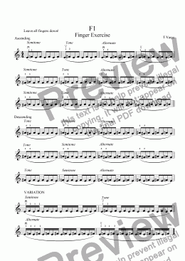 page one of Violin Finger Exercise F1