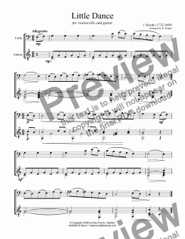 page one of Little Dance for cello and guitar