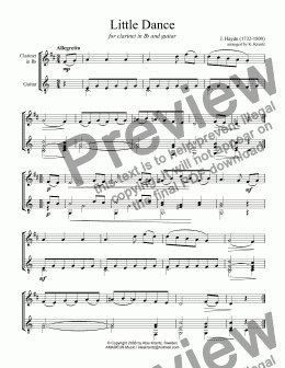 page one of Little Dance for clarinet and guitar