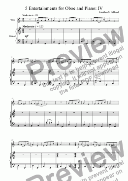 page one of 5 Entertainments for Oboe and Piano (No.4)