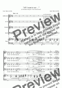 page one of All I want to see (A Christmas Song - SATB+piano)