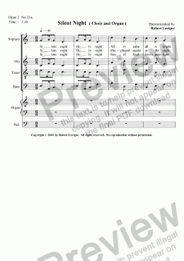 page one of Silent Night (Choir)