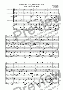 page one of Strike the viol, touch the lute (Purcell)