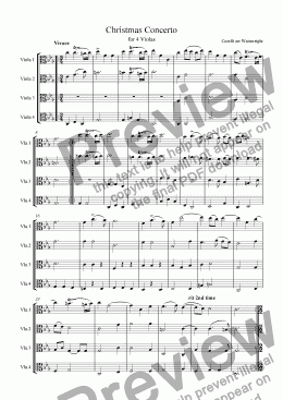 page one of Christmas Concerto for 4 Violas