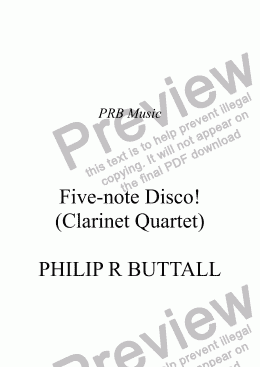 page one of Five-note Disco! (Clarinet Quartet)