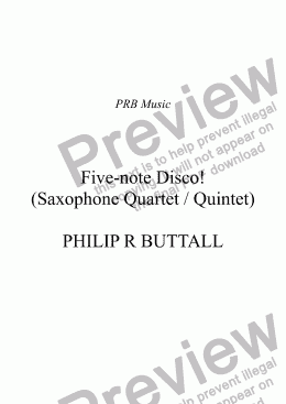 page one of Five-note Disco! (Saxophone Quartet / Quintet)