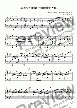 page one of Leaning On the Everlasting Arms - Solo Piano