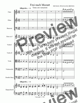 page one of Minuet free after Mozart