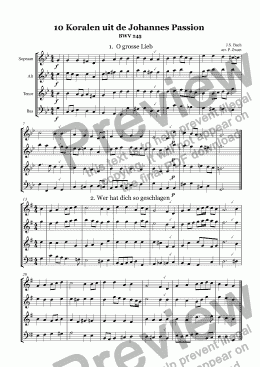 page one of 10 chorals from Johannes Passion (Bach)