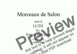 page one of Morceaux de Salon No. 1 Espoir du Coeur (Treble Clef)
