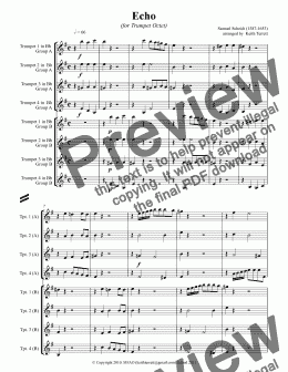 page one of Echo for Trumpet Octet