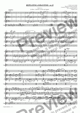 page one of Repeating andantino: for flute, 2 clarinets (Bb) and timpani