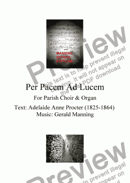 page one of Anthems For All Occasions - Per Pacem Ad Lucem - For Parish Choir & Organ by Gerald Manning