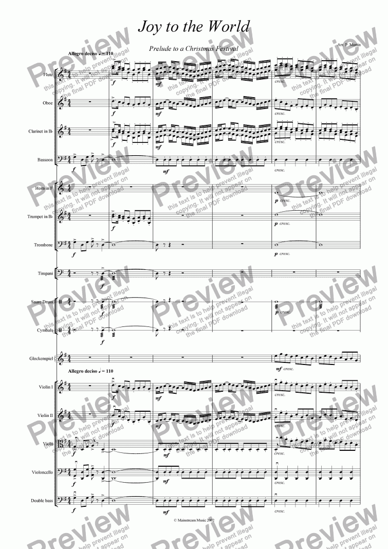 Joy to the World - Download Sheet Music PDF file